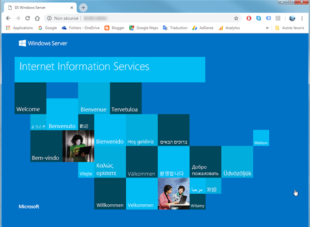 Accès au serveur IIS fraichement installé sur la Machine Virtuelle