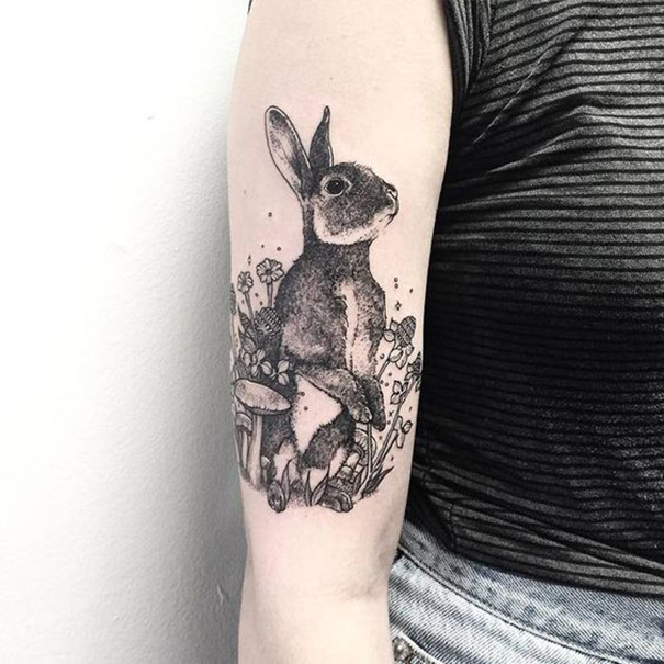 tatuagens femininas de coelho