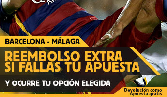 betfair reembolso 25 euros Liga bbva Barcelona vs Malaga 29 agosto