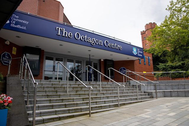 Exterior shot of the Octagon Centre, at the University of Sheffield
