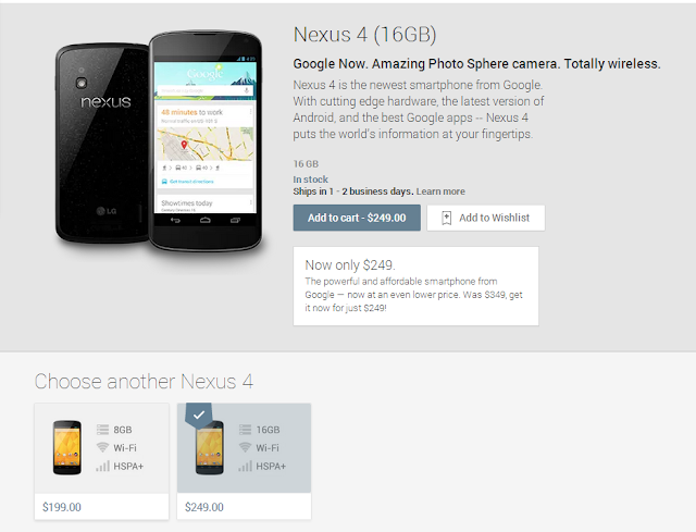 Google Nexus 4 Price Cut