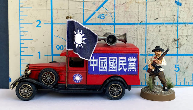 Lledo DG18 Packard 1936 Van , Kuomintang Party 國民黨, Shanghai, China, 28mm WW2 Bolt Action Wargaming