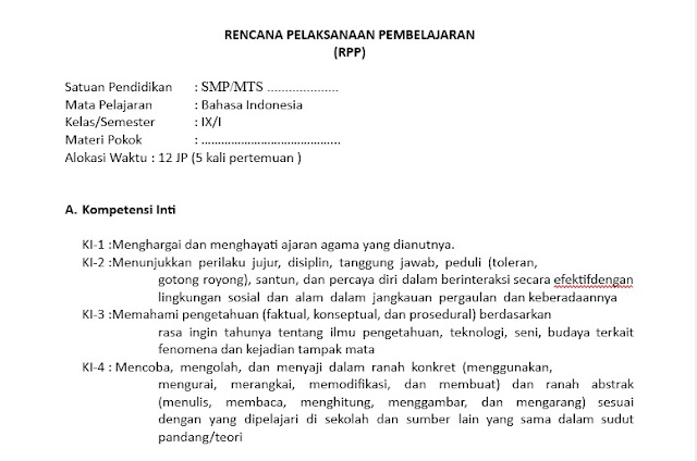 Download Contoh RPP Unsur Pembangun Karya Sastra Cerpen - Bahasa Indonesia