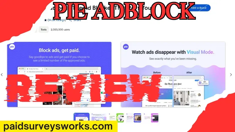 get paid to block ads using the Pie Adblock extension