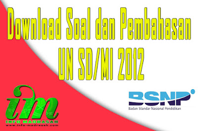 Download Soal dan Pembahasan UN SD/MI 2012 merupakan artikel yang membagikan soal latihan un sd/mi dan kunci jawabannya, sebagai latihan soal un sd mi yang dapat dijadikan acuan bagi guru-guru di setiap madrasah atau sekolah dalam memberikan materi kepada siswa-siswi di sekolah khususnya bagi siswa-siswi kelas VI yang akan menghadapi UN atau Ujian Nasional.    Soal latihan un sd/mi ini bisa dijadikan sebagai bahan latihan atau uji coba bagi siswa-siswi di kelas 6 SD/MI di sekolah ibu bapak guru sekalian. Dengan memberikan soal-sola ujian nasional sd/mi yang akan kami bagikan ini, mudah-mudahan bisa menjadi salah satu sarana latihan bagi siswa-siswi di sekolah.    Kumpulan soal ujian nasional sd/mi ini kami kumpulkan dari berbagai sumber terpercaya. Dari mulai soal un sd/mi bahasa indonesia, soal un sd/mi IPA, dan soal un sd/mi Matematika Anda bisa download soal un sd/mi di link atau tautan yang akan kami bagikan di bawah. Sebelum anda download, kami haturkan terima kasih kepada anda semuanya karena telah mengunjungi web Info Madrasah.