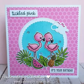 Sunny Studio Stamps: Fabulous Flamingos Customer Card by Christine
