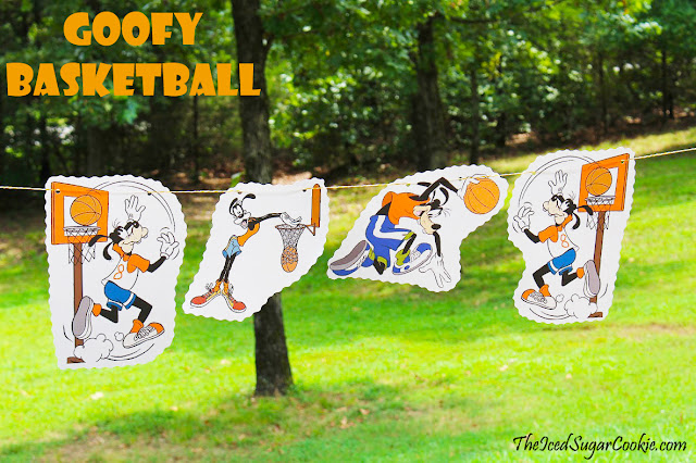 DIY Goofy Playing Basketball Sports Hanging Flag Banner Birthday Party Ideas