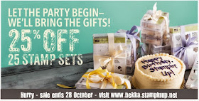 Shop this amazing sale at www.bekka.stampinup.net and get 25% off 25 Stamp Sets until 28 October 2013