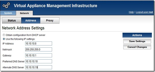 vCMA Set IP