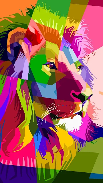 Colorful Lion Art Wallpaper