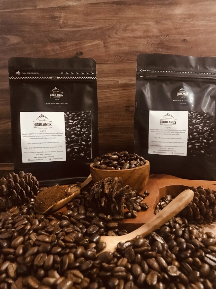 Sumatra Highlands - KOPI BUBUK - KOPI SUSU BLEND ARABICA COFFEE BUBUK/BIJI 200 GR 200GR BIJI