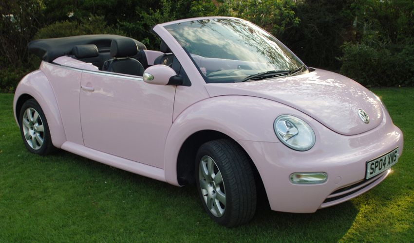 pink vw beetle convertible for