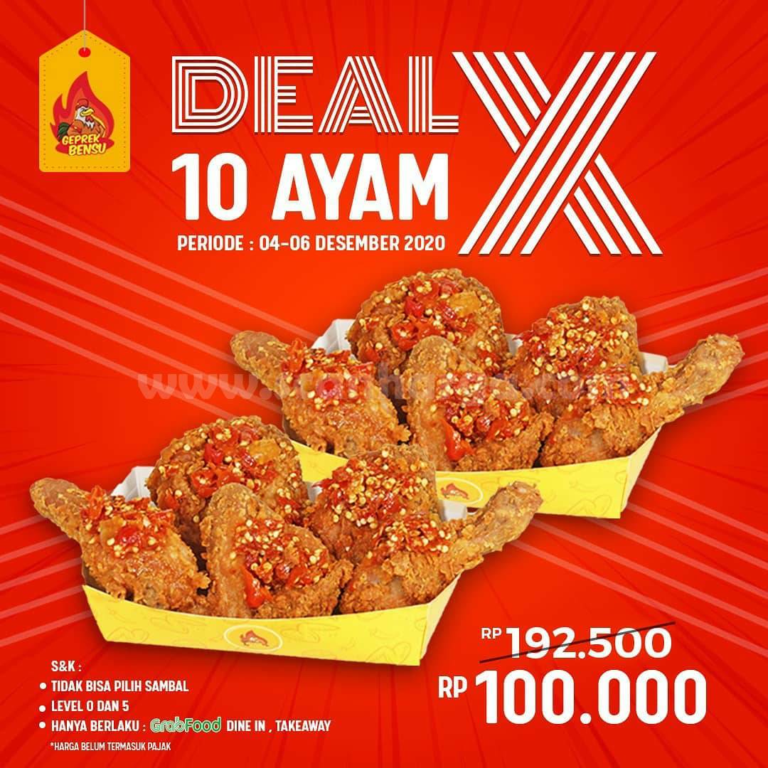 Promo Geprek Bensu Weekend Deal - Paket 10 Ayam cuma Rp. 100.000