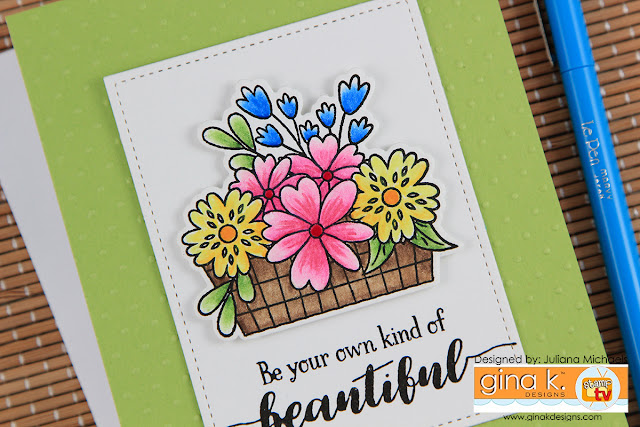 Be Your Own Kind of Beautiful Card by Juliana Michaels featuring the Your Own Kind of Beautiful Stamp Set from the Gina K Designs Sentimental Summer Stamp TV Kit