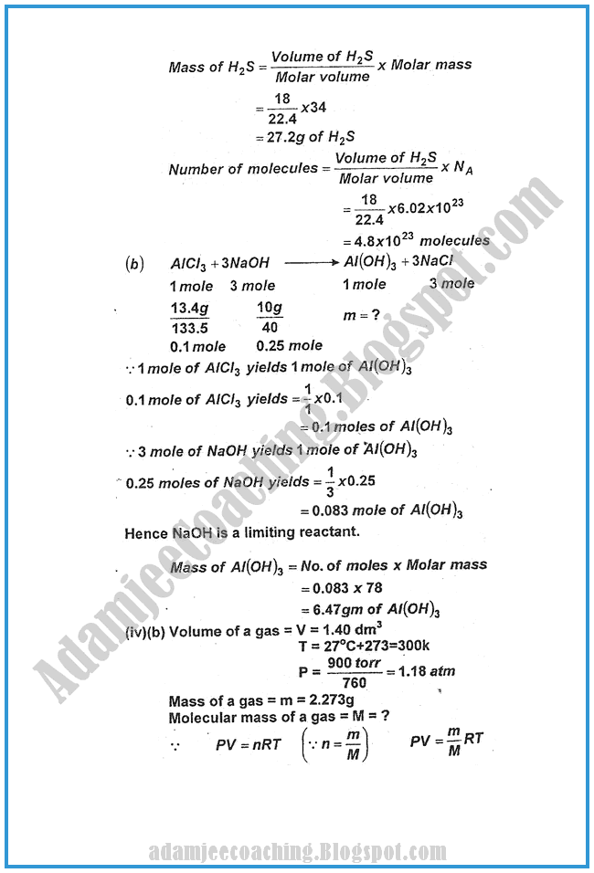 Chemistry-Numericals-Solve-2012-past-year-paper-class-XI