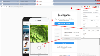 Cara Mudah Upload Photo di Instagram Dengan Laptop Atau Pc hanya dengan Browser Bawaan