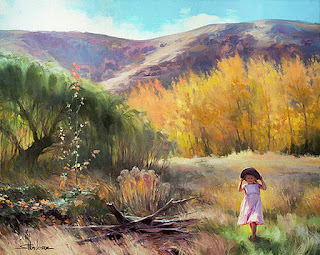 pinturas-paisajes-de-campos-con-ninas vistas-campos-con-ninas