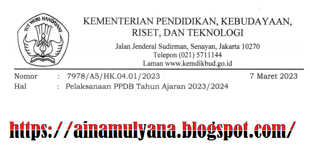 Surat Edaran Kemendikbudristek Tentang Juknis Pelaksanaan PPDB SD SMP SMA SMK Kemendikbud Tahun Pelajaran 2023-2024