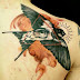 Awesome Men Shoulder with Black Bird Tattoo Designs