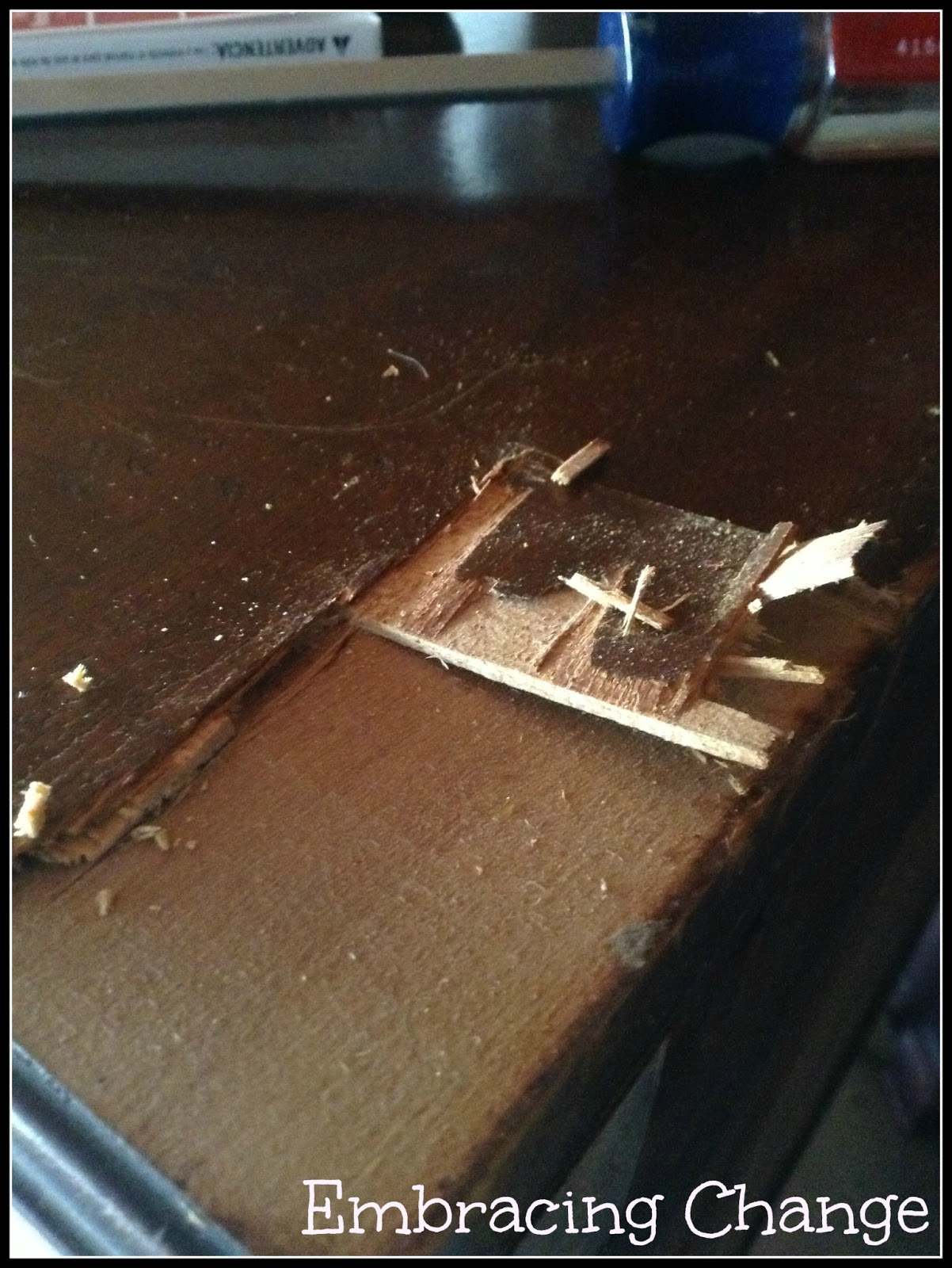 damaged veneer