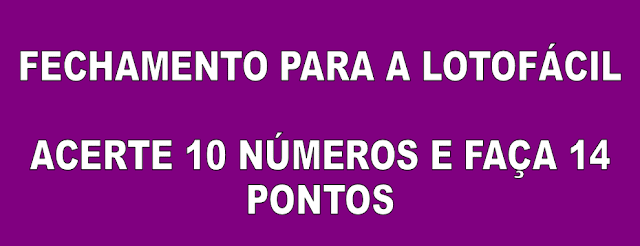 Acerte 10 números na lotofácil e faça 14 pontos