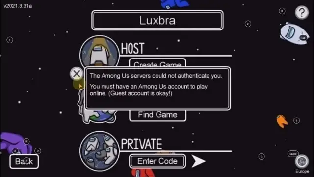 fix guest account is okay among us