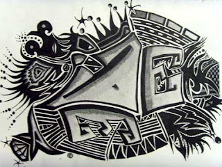 black white graffiti design