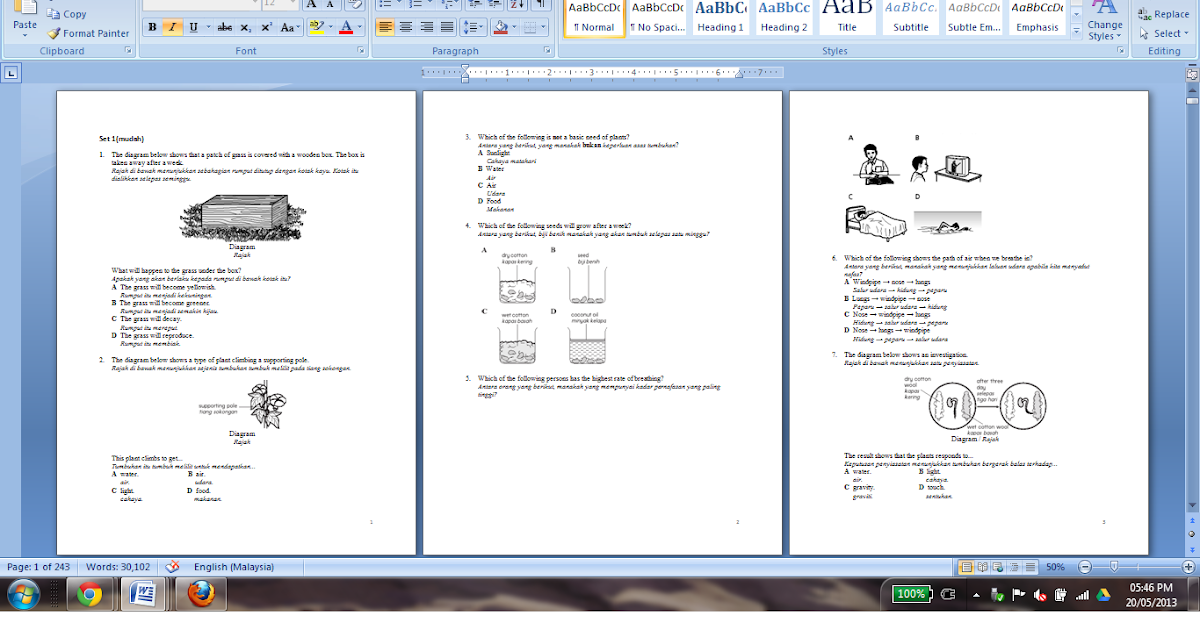 LoNgK@i_2U (*_*): Siri 1 UPSR 2013 Sains Koleksi Soalan 