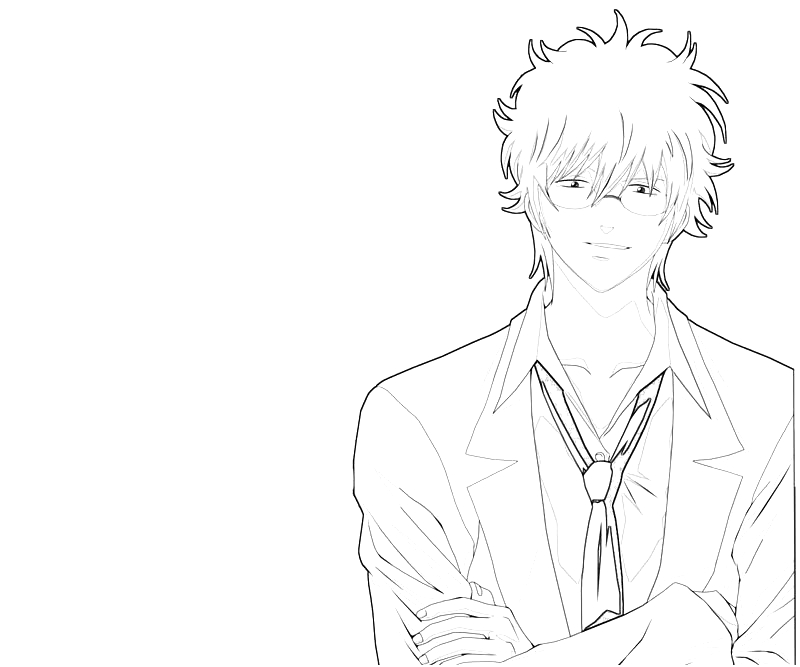 printable-sakata-gintoki-handsome-coloring-pages