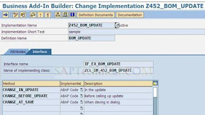 Implementing SAP BADI