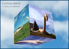 Mo, the Ponteix SK Elasmosaur Plesiosaur - photomontage by Shelley Banks