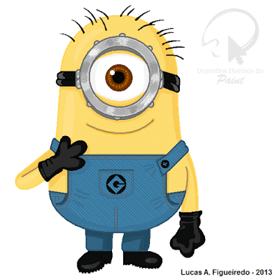 Desenho do Minion Stuart, de "Meu Malvado Favorito", no Paint