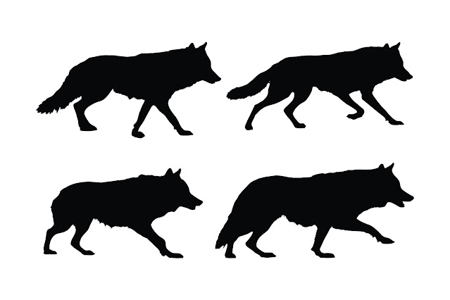 Wolves walking silhouette collection free download