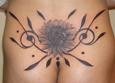 Lower Back Flower Tattoo Design