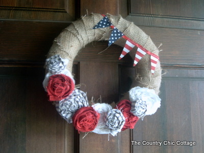 This Patriotic Wreath at The Country Chic Cottage is sweet and beautiful