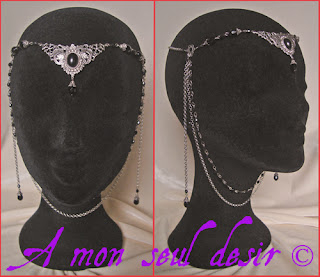 Diadème Tiare médiéval gothique  Le Seigneur des Anneaux Elfe Noir fêtes médiévales Provins gothic goth tiara diadem medieval renaissance Lord of the Ring jewel