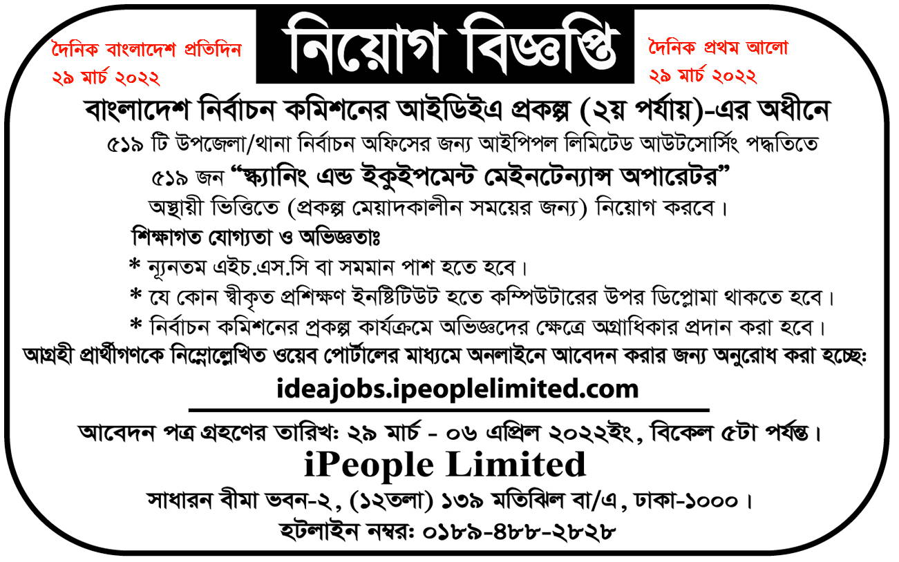 Bangladesh Election Commission govt Job Circular 2022- ecs.gov.bd Apply