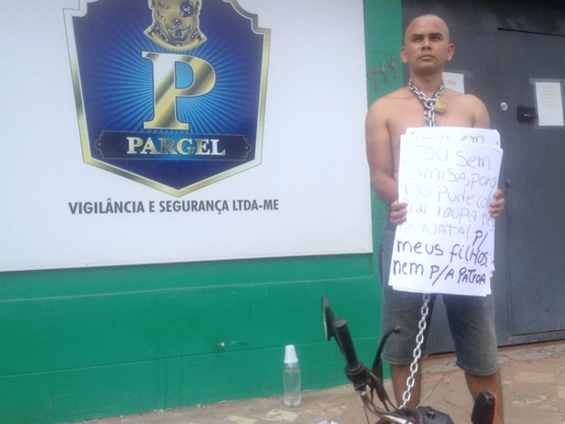 Cena chamou atenção em frente a empresa de vigilancia, em Macapá (Foto: Abinoan Santiago/G1)