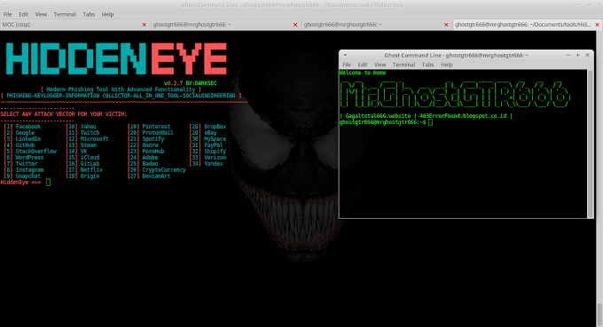 HiddenEye Modern Phishing Tool With Advanced Functionality on BackBox 5.3 GNU/Linux