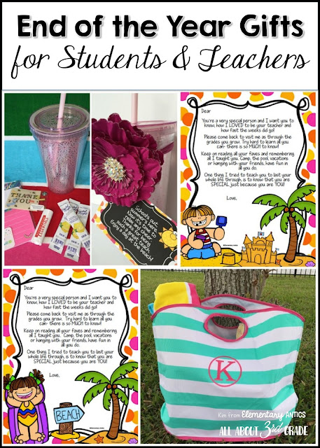 Cute and easy end of the year gift ideas for teachers and students!  These FREEBIE student letters are so fun to mail to your students at home at the end of the year!