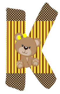 Abecedario con Osita con Lazo Amarillo. Bear with Yellow Bow Alphabet.