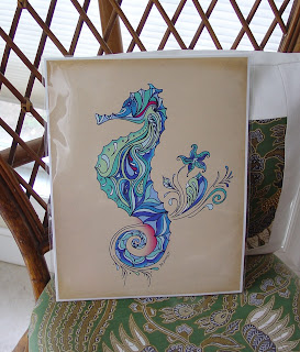 Seahorse Print by Green Girl Canvas on Etsy