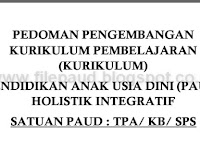 PEDOMAN PENGEMBANGAN KURIKULUM PEMBELAJARAN PENDIDIKAN ANAK USIA DINI (PAUD)