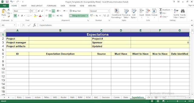 Expectations Template Excel