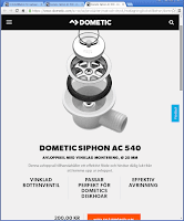 Dometic Siphon AC 540, med vinklad bottenventil eller avloppssil som man också säger.