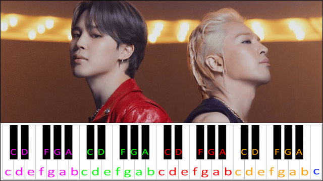 VIBE by Taeyang (feat. Jimin of BTS) Piano / Keyboard Easy Letter Notes for Beginners