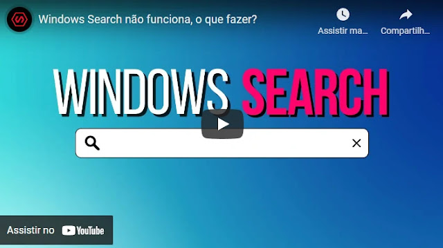 Imagem: Vídeo tutorial Windows Search