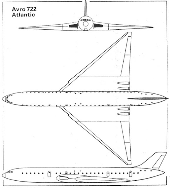 Avro 722 Atlantic three view drawing