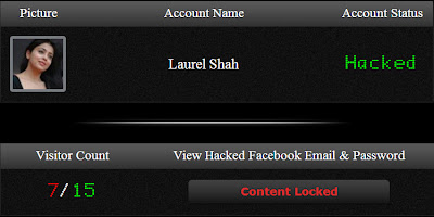 Visit count on Facebook hack page