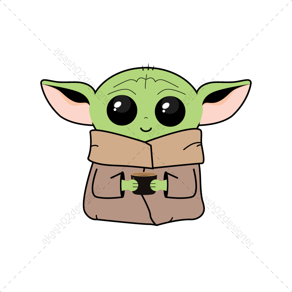 Download 277 Clip Art Baby Yoda Outline Svg SVG PNG EPS DXF File for Cricut, Silhouette and Other Machine